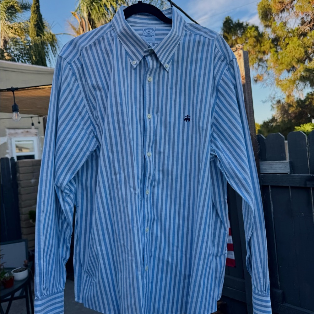 Brooks Brothers Light Blue and White Striped Shirt